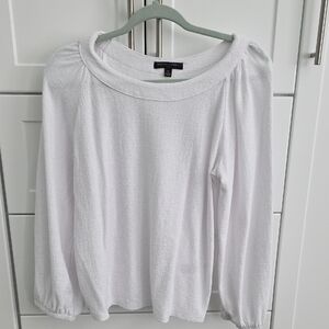 Banana Republic White Textured Blouse